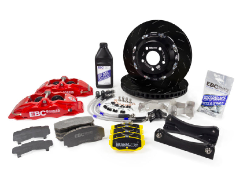 EBC Racing 98-06 Audi TT Quattro 8N 1.8T Red Apollo-4 Calipers 330mm Rotors Front Big Brake Kit
