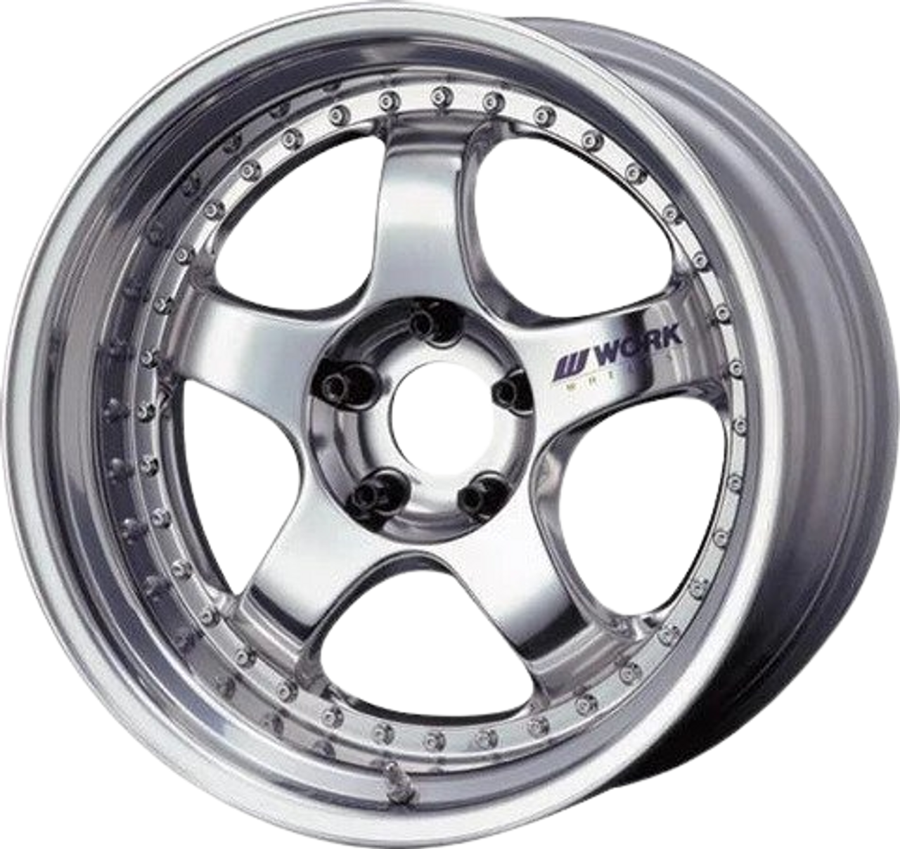 Work Meister S1 3P 19x10.5 +24 Bright Buff Finish, Polsihed lip, Silver hardware 5X114.3