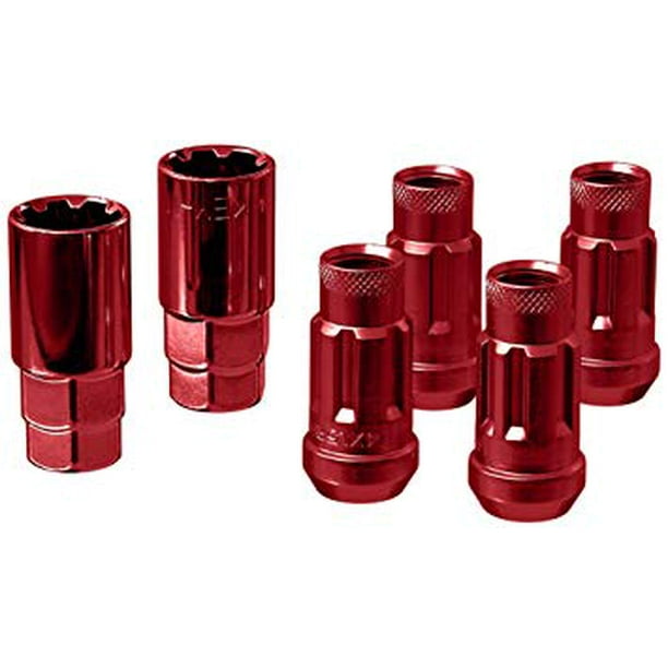 Wheel Mate Monster Locking Lug Nut Set of 4 - Chrome Neon 14x1.50