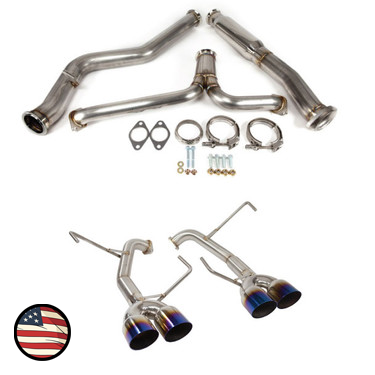 Catback Exhaust - 2019-2021 Subaru STi - Muffler Delete - 3.5" Single Wall Tips