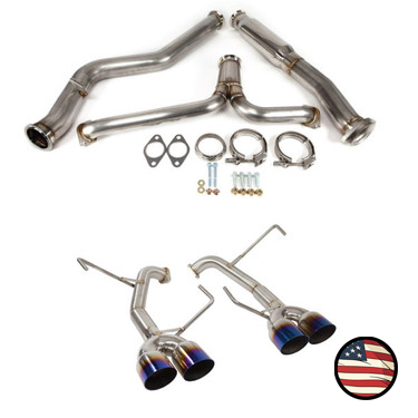Axleback Exhaust - 2022+ Subaru WRX - Muffler Delete - 3.5" Single Wall Neochrome Tips