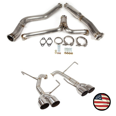 Catback Exhaust - 2019-2021 Subaru STi - Muffler Delete - 3.5" Single Wall Tips
