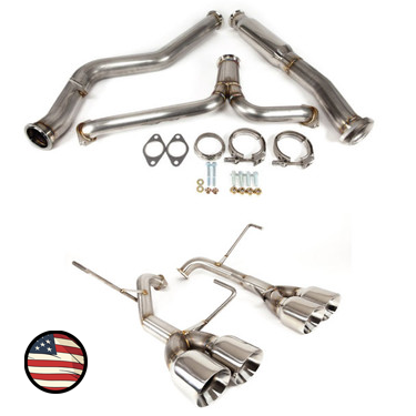 Catback Exhaust - 2011-2014 STi and WRX Sedan - Muffler Delete - 4" Double Wall Tips