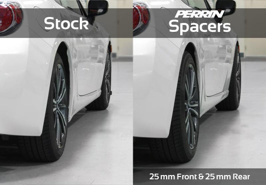 PERRIN 02-14 Subaru WRX / 2004 STI / 13-25 BRZ & Toyota GR86 25mm Wheel Spacers 5x100 56mm CB - Pair