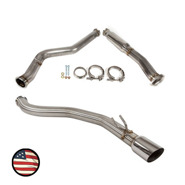 Catback Exhaust - 2019-2021 Subaru STI Only - Muffler Delete - Single Exit Track Package - 4" Single Wall Tip