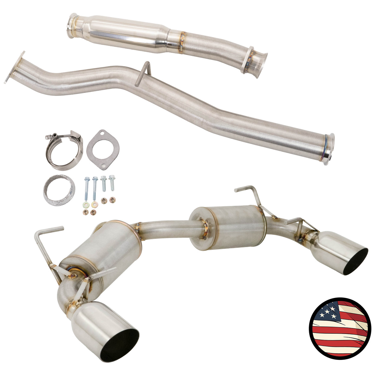 Catback Exhaust - 2022+ Subaru BRZ / Toyota GR86 - 3" Primary Diameter - 5" Muffler - 4" Single Wall Tips