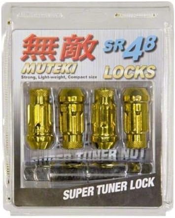 Wheel Mate Muteki SR48 Open End Locking Lug Nut Set of 4 - Gold Chrome 12x1.50 48mm