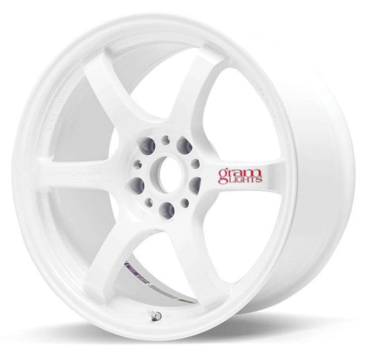 Gram Lights 57DR 15x8.0 +28 4-100 Champion White Wheel