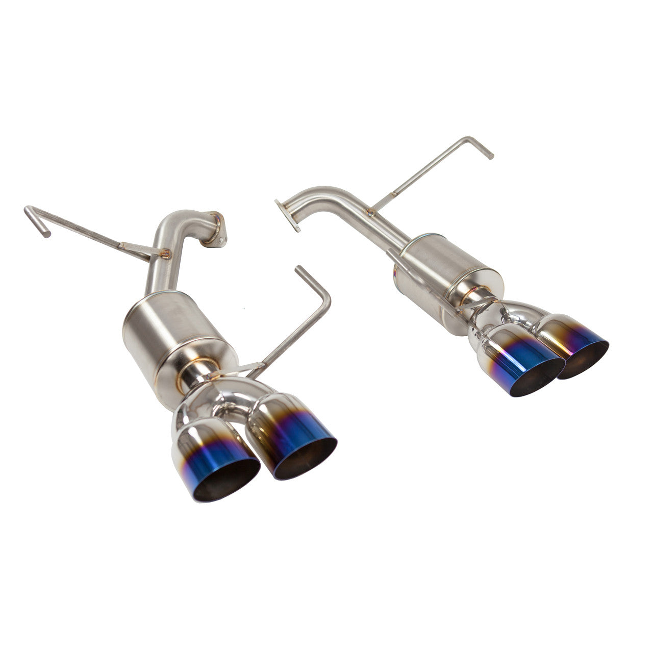 Axleback Exhaust - 2019-2021 Subaru STi/2018 STi RA - 4" Muffler - 3.5" Single Wall Neochrome Tips