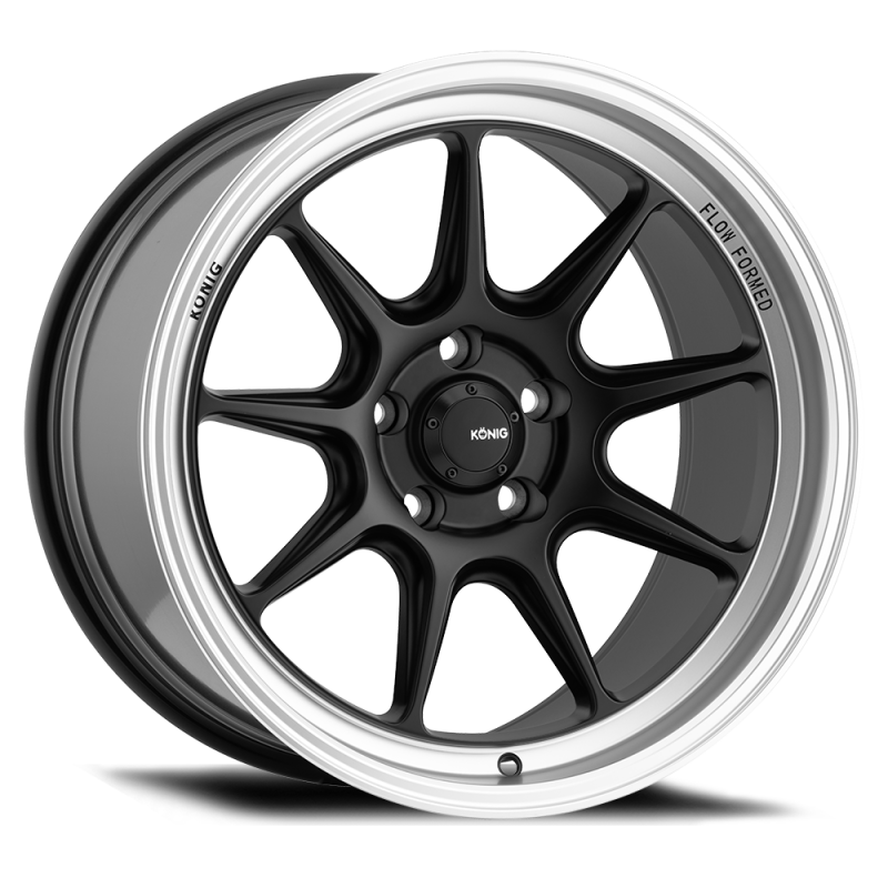 Konig Countergram 18x8.5 5x114.3 ET35 Matte Black / Matte Machined Lip