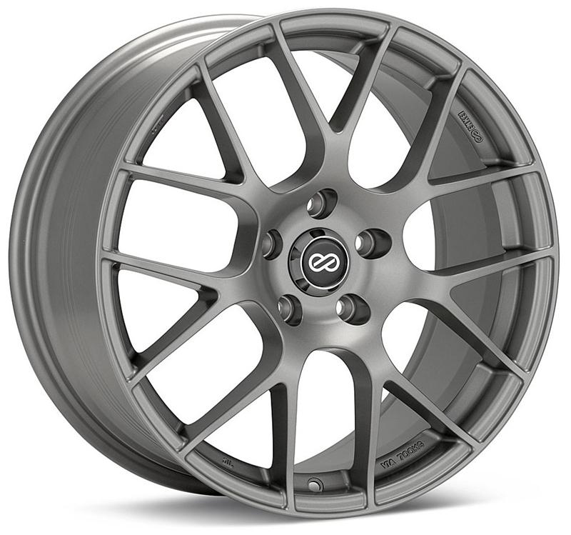 Enkei Raijin 19x8 32mm Offset 5x120 Bolt Pattern 72.6 Hub Bore Titanium Gray Wheel *Min Qty 60*