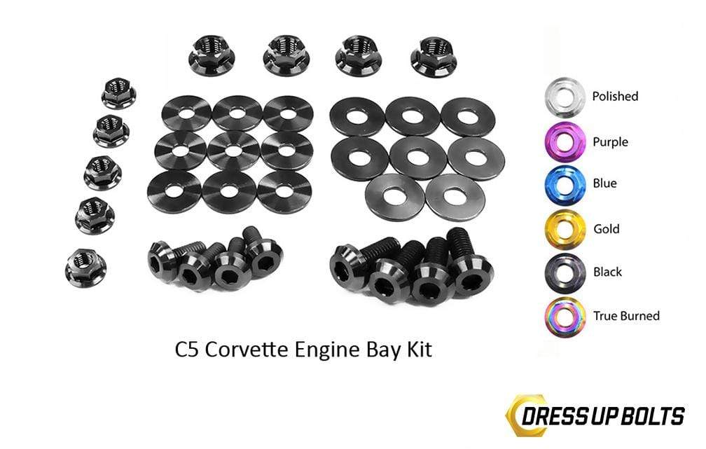 Chevrolet C5 Corvette & Z06 (1997-2004) Titanium Dress Up Bolts Engine Bay Kit - DressUpBolts.com