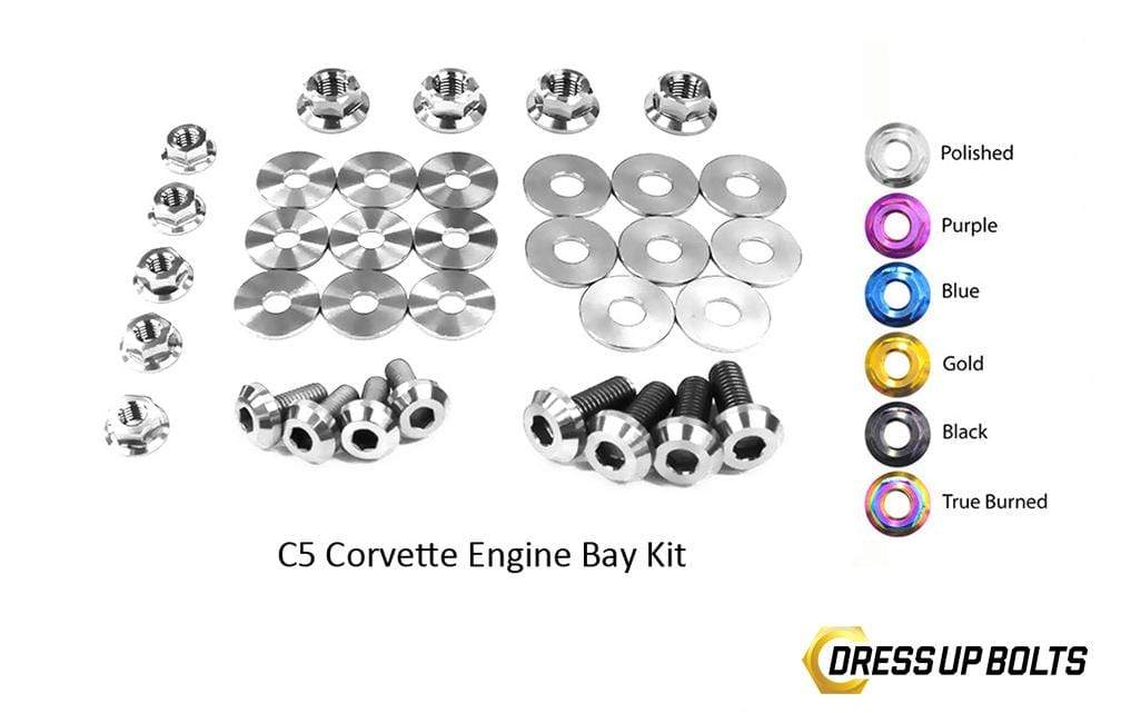 Chevrolet C5 Corvette & Z06 (1997-2004) Titanium Dress Up Bolts Engine Bay Kit - DressUpBolts.com