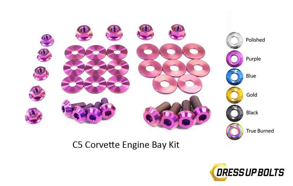 Chevrolet C5 Corvette & Z06 (1997-2004) Titanium Dress Up Bolts Engine Bay Kit - DressUpBolts.com