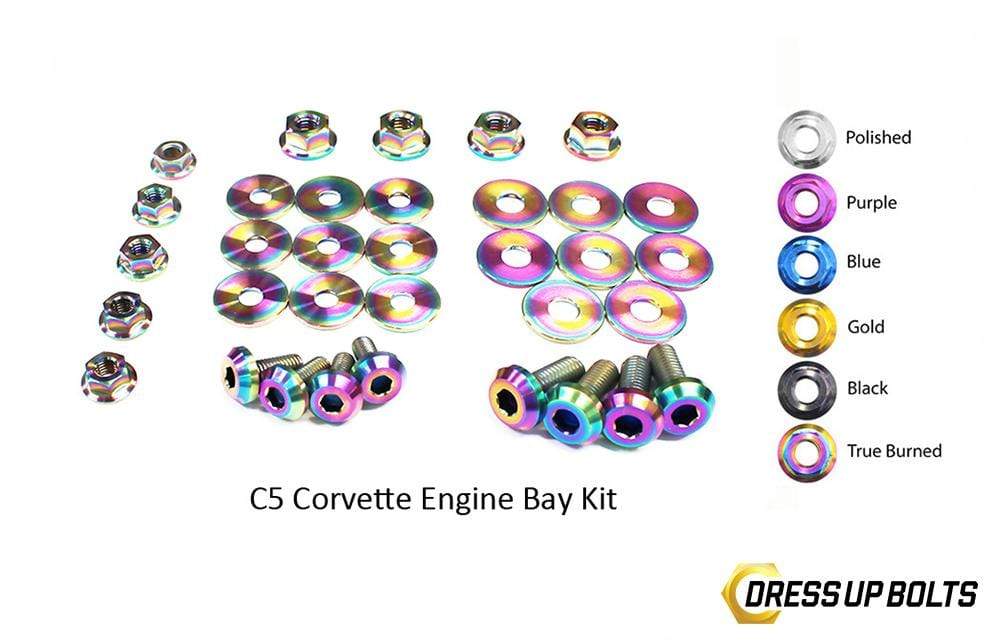 Chevrolet C5 Corvette & Z06 (1997-2004) Titanium Dress Up Bolts Engine Bay Kit - DressUpBolts.com