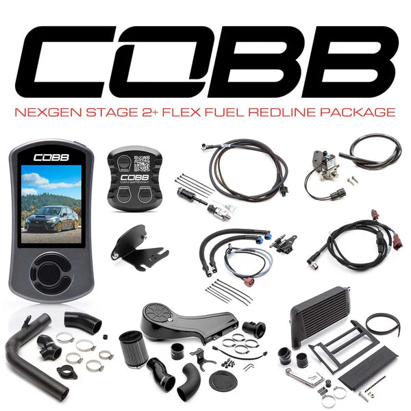Cobb 18-21 Subaru WRX NexGen Stage 2 + CAN Flex Fuel Redline Carbon Fiber Power Package - Black