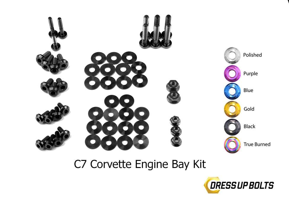 Chevrolet C7 Corvette (2014-2019) Titanium Dress Up Bolts Engine Bay Kit - DressUpBolts.com