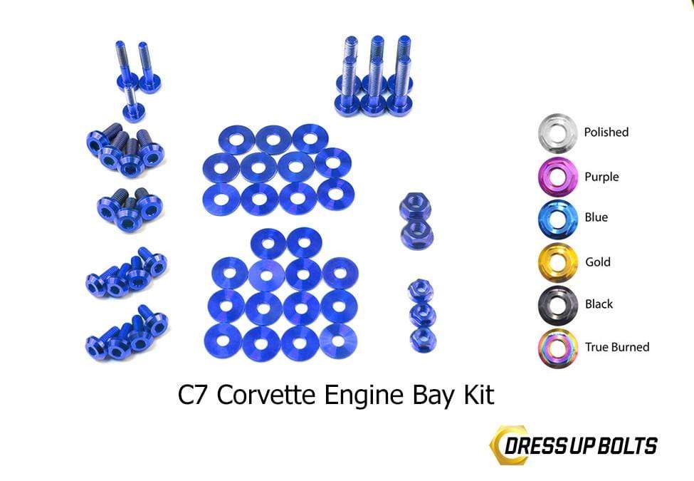 Chevrolet C7 Corvette (2014-2019) Titanium Dress Up Bolts Engine Bay Kit - DressUpBolts.com