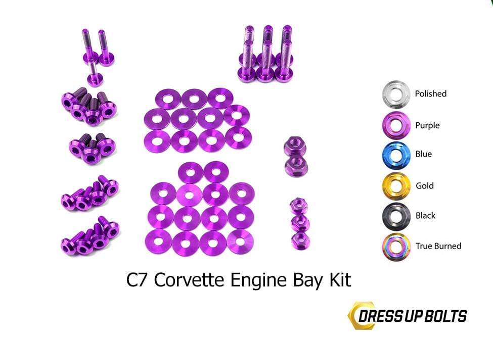 Chevrolet C7 Corvette (2014-2019) Titanium Dress Up Bolts Engine Bay Kit - DressUpBolts.com