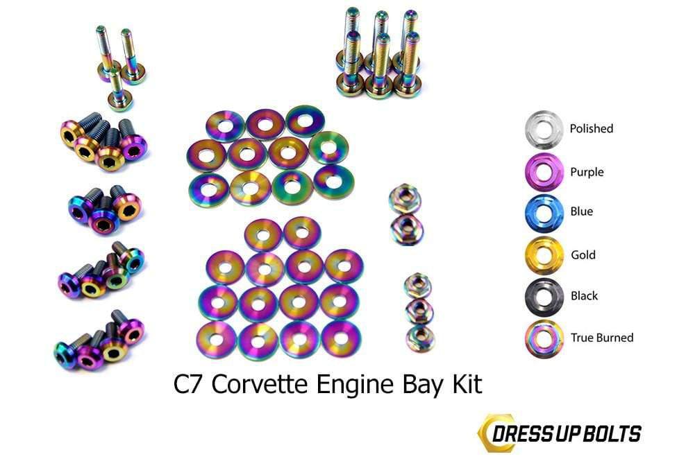 Chevrolet C7 Corvette (2014-2019) Titanium Dress Up Bolts Engine Bay Kit - DressUpBolts.com