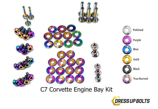 Chevrolet C7 Corvette (2014-2019) Titanium Dress Up Bolts Engine Bay Kit - DressUpBolts.com