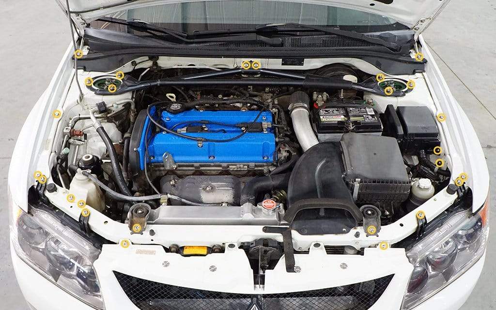 Dress Up Bolts Stage 1 Titanium Hardware Engine Bay Kit - Mitsubishi Evo VIII - DressUpBolts.com