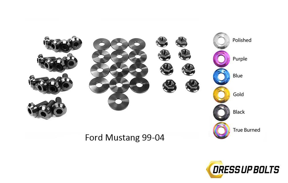Ford Mustang (1999-2004) Titanium Dress Up Bolts Engine Bay Kit - DressUpBolts.com