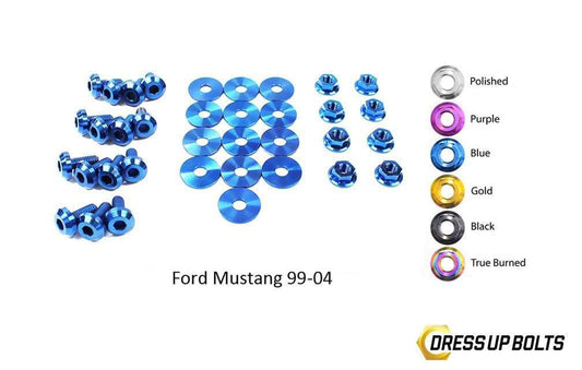 Ford Mustang (1999-2004) Titanium Dress Up Bolts Engine Bay Kit - DressUpBolts.com