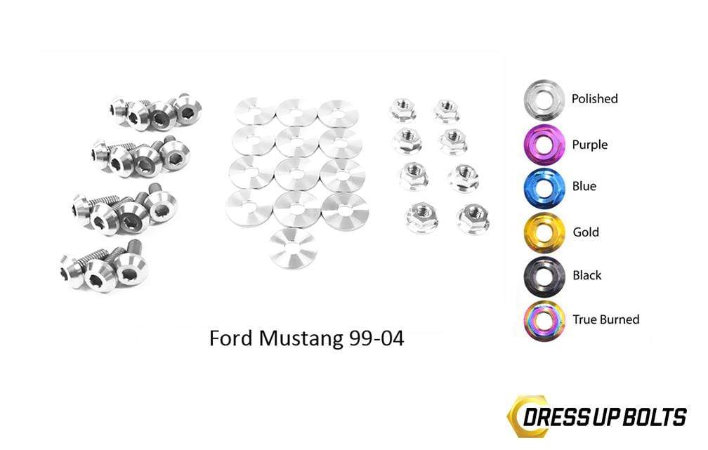 Ford Mustang (1999-2004) Titanium Dress Up Bolts Engine Bay Kit - DressUpBolts.com