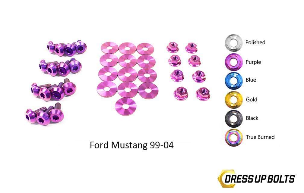 Ford Mustang (1999-2004) Titanium Dress Up Bolts Engine Bay Kit - DressUpBolts.com