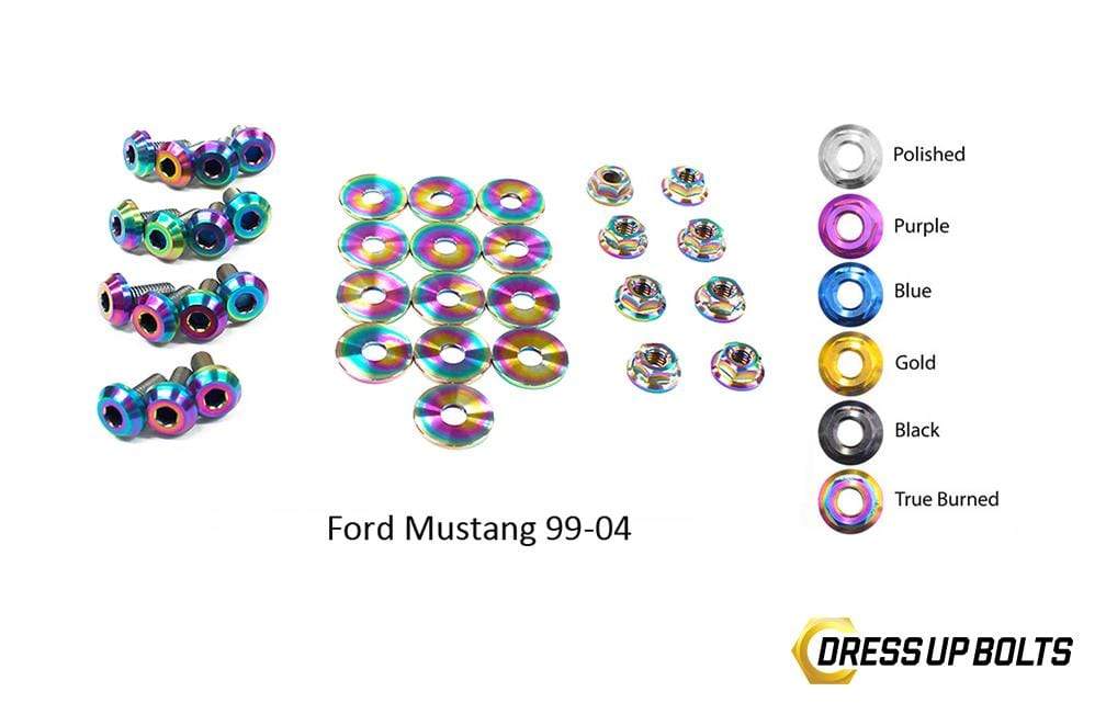 Ford Mustang (1999-2004) Titanium Dress Up Bolts Engine Bay Kit - DressUpBolts.com