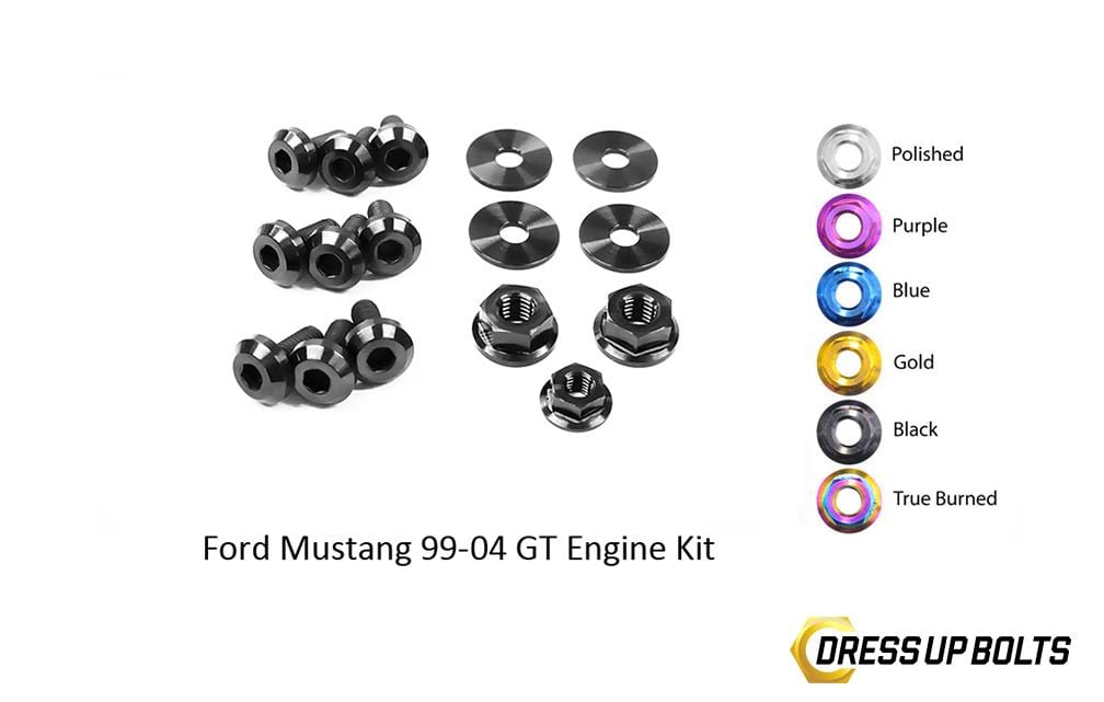 Ford Mustang GT (1999-2004) Titanium Dress Up Bolts Engine Kit - DressUpBolts.com