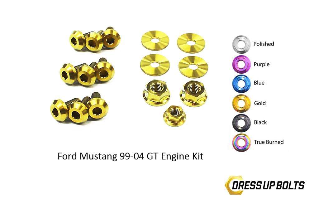 Ford Mustang GT (1999-2004) Titanium Dress Up Bolts Engine Kit - DressUpBolts.com