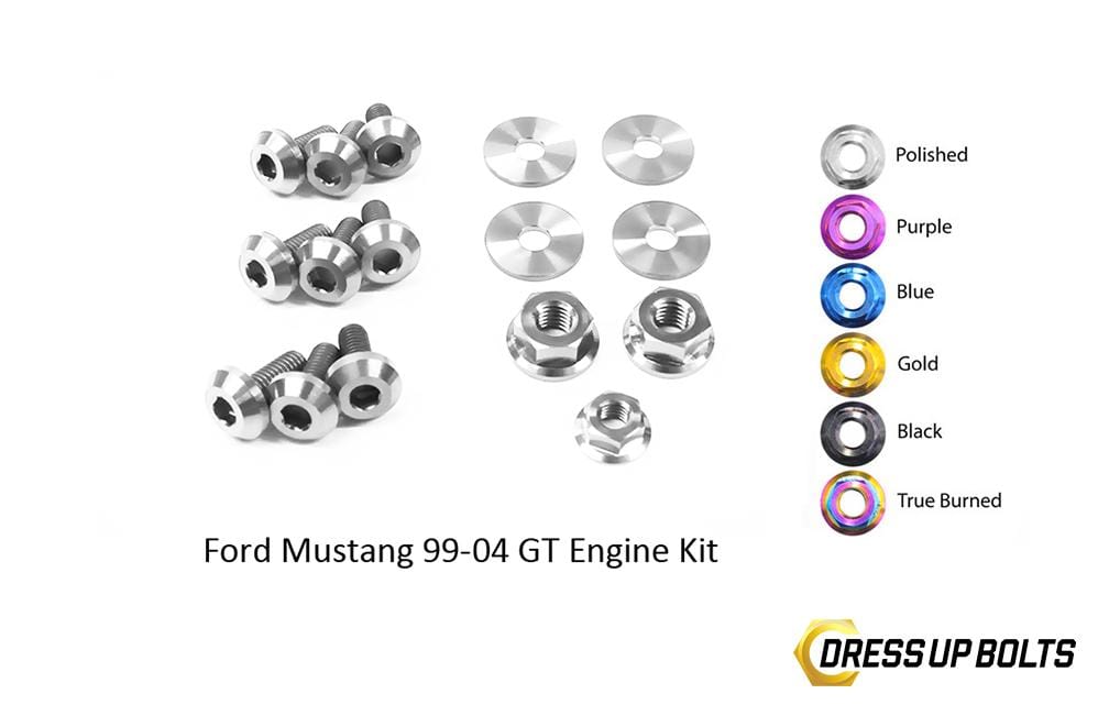 Ford Mustang GT (1999-2004) Titanium Dress Up Bolts Engine Kit - DressUpBolts.com