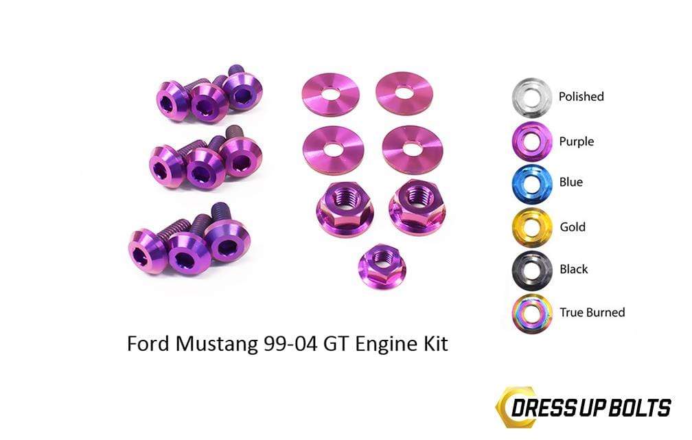 Ford Mustang GT (1999-2004) Titanium Dress Up Bolts Engine Kit - DressUpBolts.com