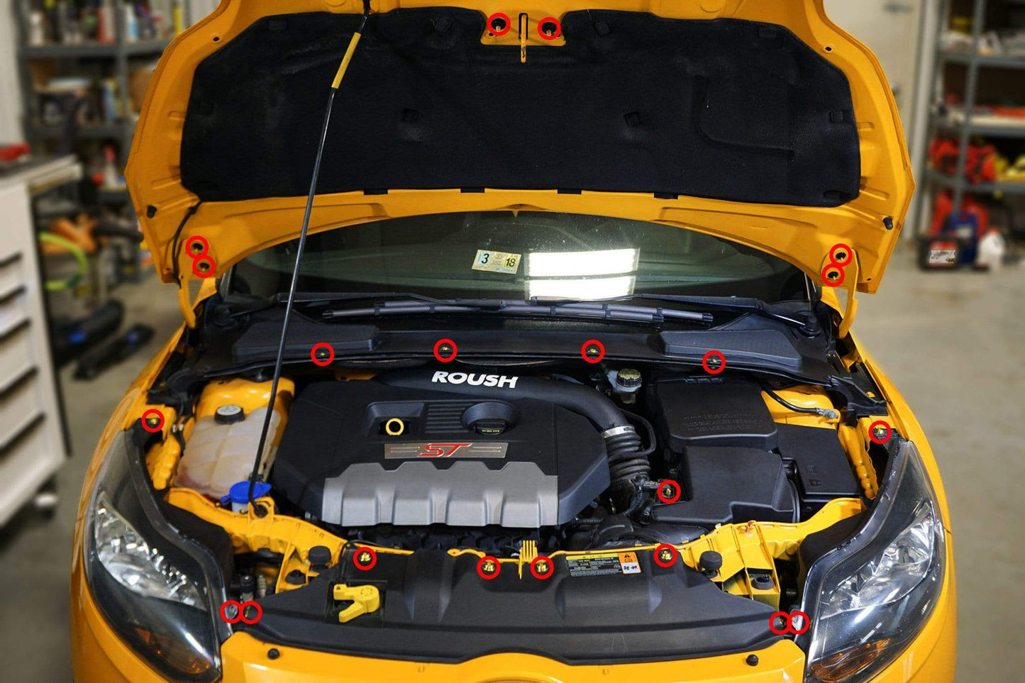 Ford Focus ST (2011-2014) Titanium Dress Up Bolt Engine Bay Kits - DressUpBolts.com