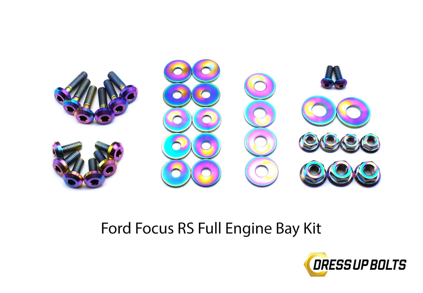 Ford Focus RS (2016-2018) Titanium Dress Up Bolt Engine Bay Kit - DressUpBolts.com