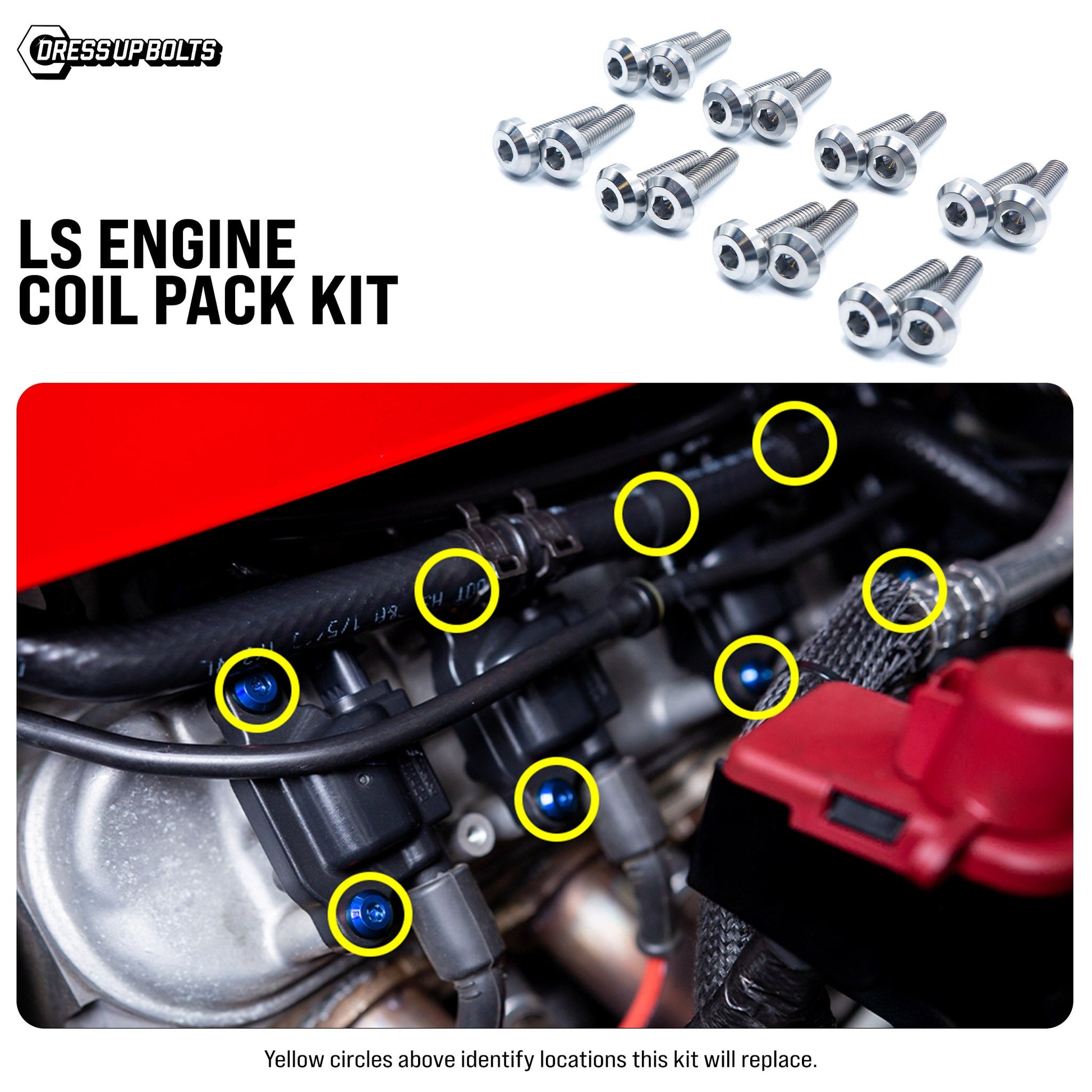 Dress Up Bolts Titanium Hardware Coil Pack Kit - LS Engine Dress Up Bolts Titanium Hardware Coil Pack Kit - LS Engine