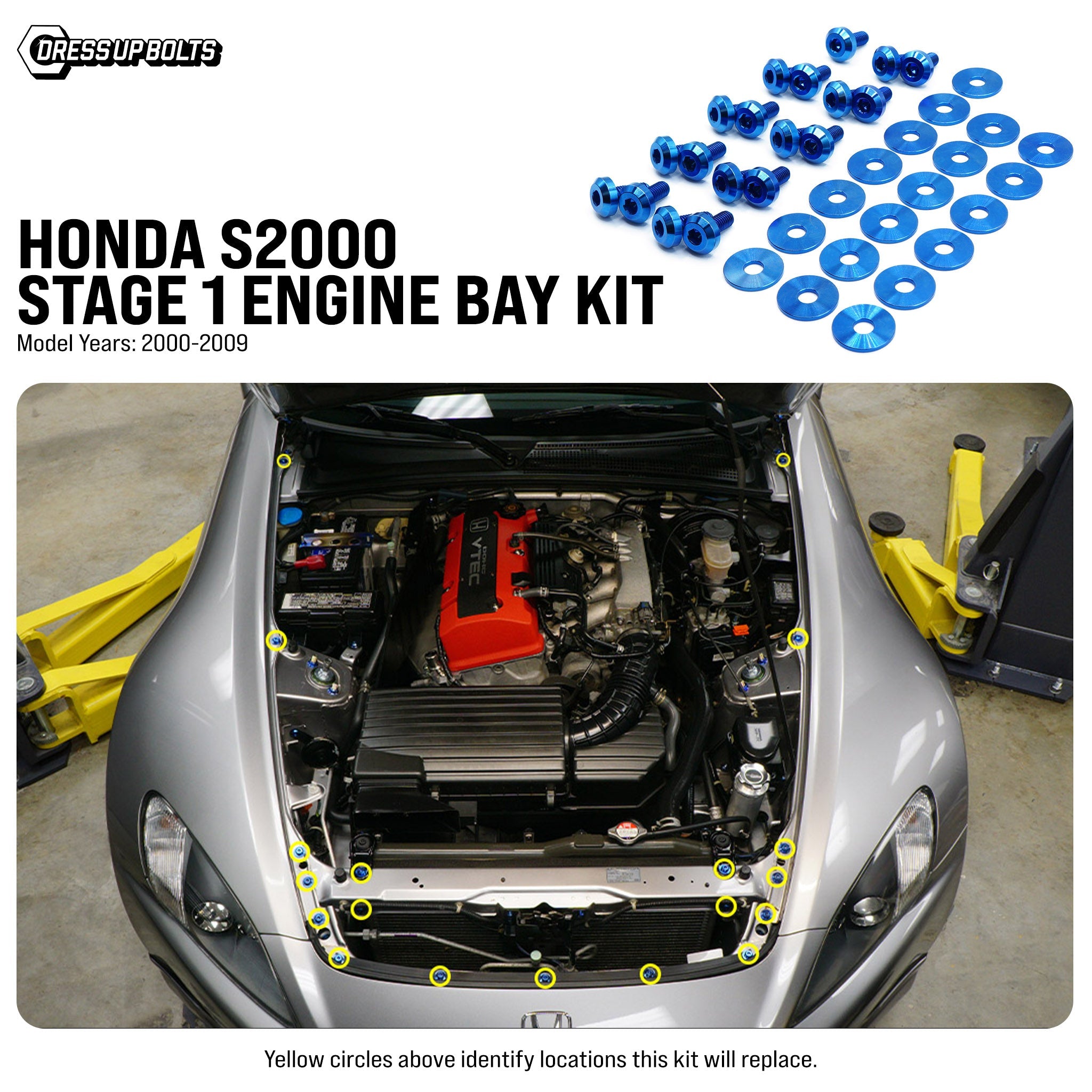 Dress Up Bolts Stage 1 Titanium Hardware Engine Bay Kit - Honda
