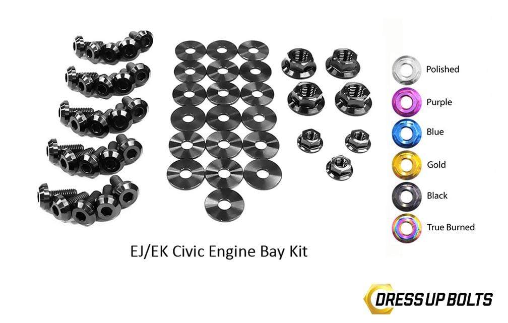 Honda Civic EK/EJ (1996-2000) Titanium Ti Dress Up Bolts Engine Bay Kit - DressUpBolts.com