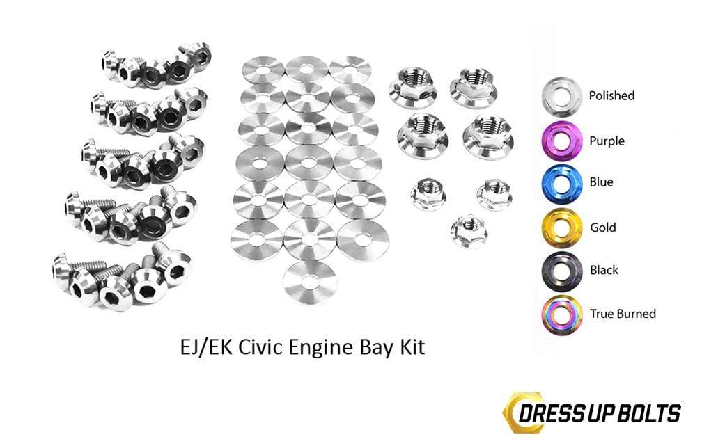 Honda Civic EK/EJ (1996-2000) Titanium Ti Dress Up Bolts Engine Bay Kit - DressUpBolts.com