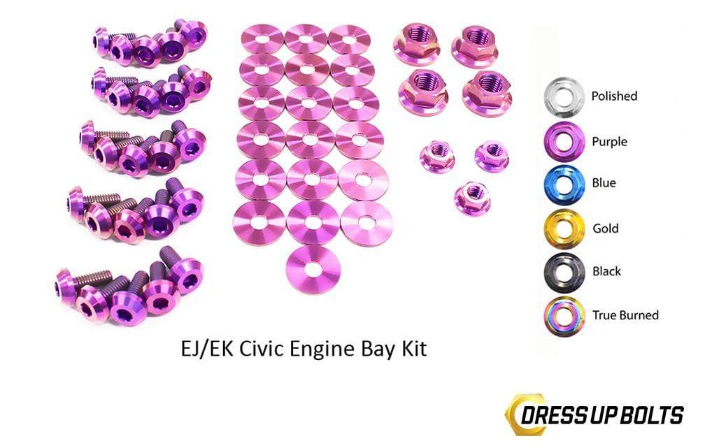 Honda Civic EK/EJ (1996-2000) Titanium Ti Dress Up Bolts Engine Bay Kit - DressUpBolts.com