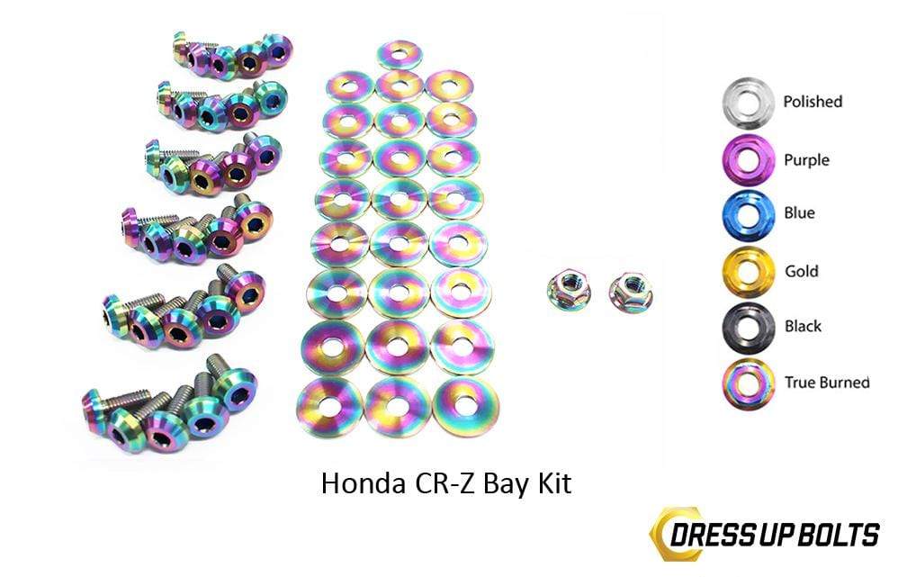 Honda CR-Z CRZ (2011-2015) Titanium Ti Dress Up Bolts Engine Bay Kit - DressUpBolts.com