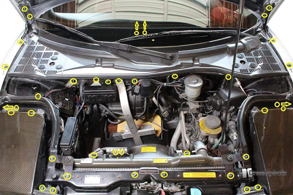 Acura NSX (1990-2005) Titanium Dress Up Bolts Front Bay Kit - DressUpBolts.com