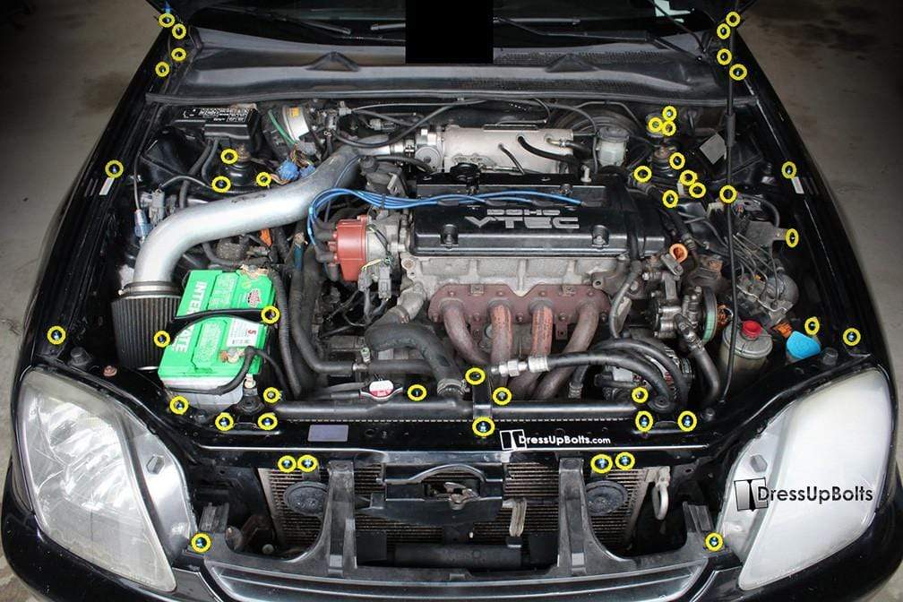 Honda Prelude (1997-2001) Titanium Ti Dress Up Bolts Engine Bay Kit - DressUpBolts.com