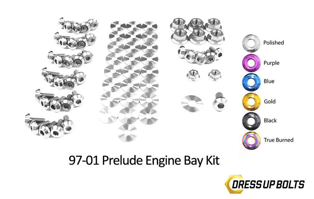 Honda Prelude (1997-2001) Titanium Ti Dress Up Bolts Engine Bay Kit - DressUpBolts.com