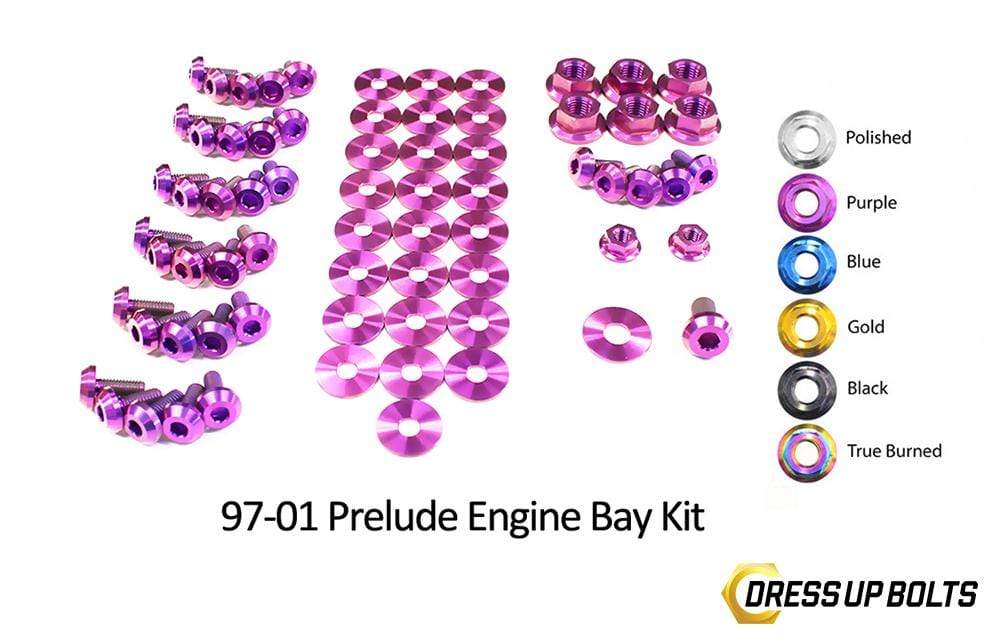 Honda Prelude (1997-2001) Titanium Ti Dress Up Bolts Engine Bay Kit - DressUpBolts.com