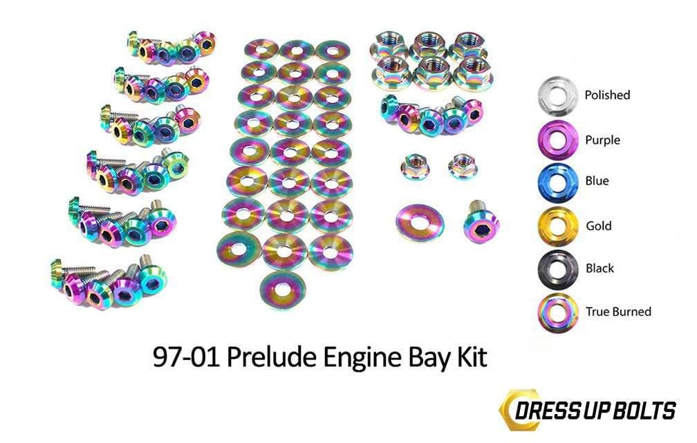 Honda Prelude (1997-2001) Titanium Ti Dress Up Bolts Engine Bay Kit - DressUpBolts.com
