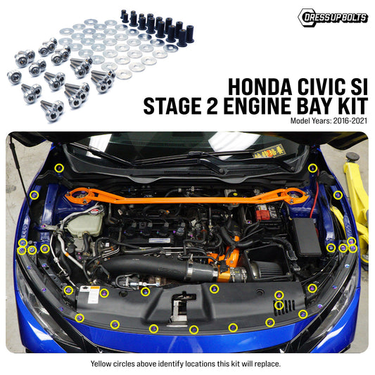 Dress Up Bolts Stage 2 Titanium Hardware Engine Bay Kit - Honda Civic Si (2016-2021)