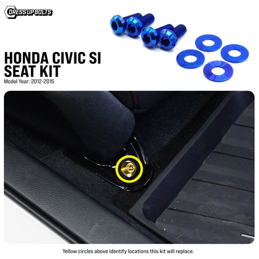 Dress Up Bolts Titanium Hardware Seat Kit - Honda Civic Si (2012-2015)